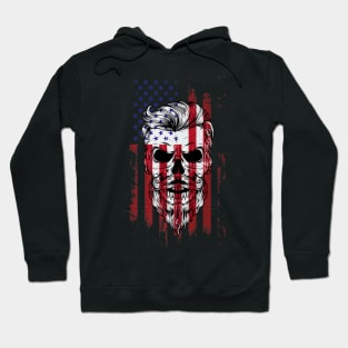 Flag Beard Skull Hoodie